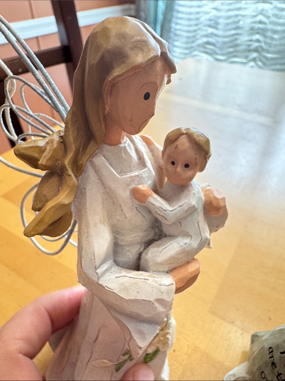 Set of Four Angel Figurine in White, Cream, Gray & Red - Picture 10 of 15